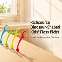 Fil dentaire pour enfants en forme de dinosaure mignon, ultra-fin, résistant à la déchirure, avec prise en main facile, cure-dents de qualité alimentaire pour enfants et tout-petits
