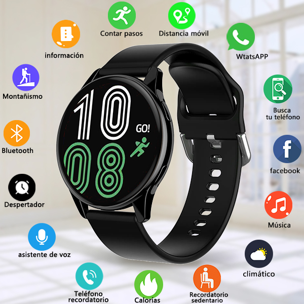 T2pro Fashion Smart Watch for Men and Women for Bluetooth Connection Sport Music Apps Multi-Language Support Magnetic Charging