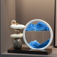Tableau Décoratif à Effet Sable Mouvant Porte-Bonheur, Ornement Luxueux Haut de Gamme pour Salon, Meuble TV/Cave à Vin, Décoration de Bureau à Domicile