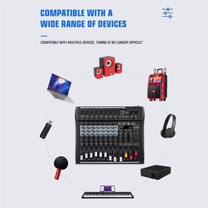 Mezcladora de Audio Profesional para Estudio, Diseño Ligero, Mezcladora de DJ de 12 Canales para KTV CLUB con Función de Eco, Alimentación Fantasma de 48V, 40W - Product Image 4