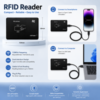 Lector de Escritorio USB RFID Plug and Play, Lector de Tarjetas de Identificación RFID sin Contacto, Lector de Tarjetas de Control de Acceso