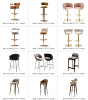 Tabouret de bar moderne de style nordique pour cuisine, en velours vert, avec pieds dorés, écologique et durable, pour la maison