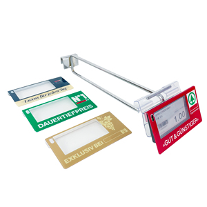 Best Quality Custom Pvc Labels Clip Holder Strip Price Tag Holder with Adhesive Tape for Wire <b>Shelf</b> Slatwall <b>Hook</b> - Product Image 3