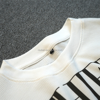 Herentrui's met lange mouwen groothandel zwaargewicht katoenen T-shirt DTG custom t-shirt wafel gebreide lange mouw