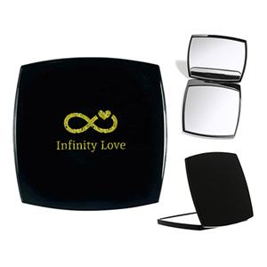 Un espejo compacto de plástico práctico de diseño elegante con apertura abatible CG003 Regalo promocional Logotipo personalizado Espejo compacto <span class=keywords><strong>Remo</strong></span> en stock - Product Image 1