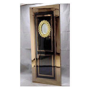 Portes d'entrée en acier inoxydable pour boîte de nuit, restaurant et <span class=keywords><strong>pub</strong></span>, porte pliante double - Product Image 2