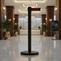 Poteaux de barrière de file d'attente en acier inoxydable de 2 m pour hôtels et aéroports, avec sangle rétractable pour la gestion des foules - Vente en gros à prix abordable