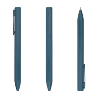 Stylo à bille noir mat de haute qualité Design en métal élégant et simple avec couleur de logo personnalisé pour les conférences
