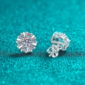 <strong>Wholesale</strong> Women's 0.5ct Moissanite Diamond Stud Earrings S925 Sterling Silver Geometric Wedding Jewelry for Parties for Gifts - Product Image 4
