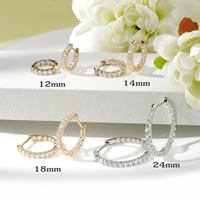 Boucles d'oreilles or 9k/10k/14k/18k Moissanite Diamants Créoles DEF VVS 2MM Moissanite Eternity Hoop Boucles d'oreilles Femmes Fine Jewelry Boucles d'oreilles
