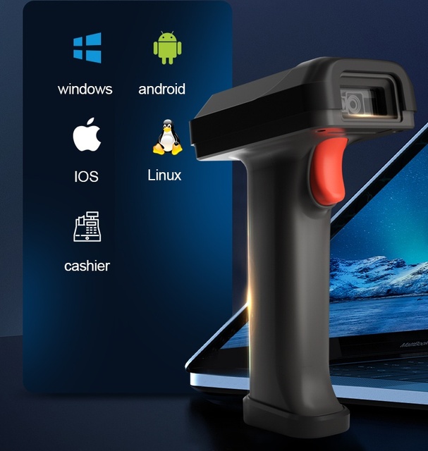 OEM ODM USB Handheld Wired 1D 2D Barcode Reader Scanner Gun QR Code for Supermarket & Retail Store Use in Stock