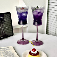 Verre à pied moderne et simple, sans anse, soufflé à la main, pour gobelet, standard chinois