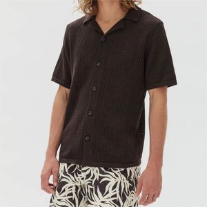Wholesale Custom OEM/ODM Sweater Cardigan Waffle Men Polo <strong>Shirt</strong> Thin <strong>Jumper</strong> <strong>with</strong> Solid Colour Knitted Pullover Short Sweater - Product Image 2