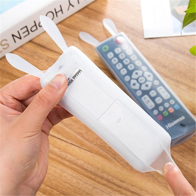 Cute Rabbit Night Light Air Conditioning TV Dust Cover Durable Silicone Remote Control Cover Waterproof Feature for Home Use