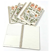 Carnet de notes personnalisé OEM/ODM à spirale, impression florale, journal, cahier d'exercices pour étudiants, cadeau de bureau, impression de carnets