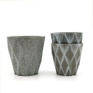 YICAI Pot de fleurs géométrique jardinière en béton plantes succulentes Pot de fleurs en ciment en plastique - Product Image 1