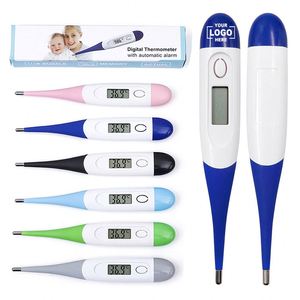 Thermomètre numérique à pointe flexible avec logo personnalisé, étanche, thermomètre numérique médical, mesure de la température orale pour bébé, adulte, animal de compagnie - Product Image 1