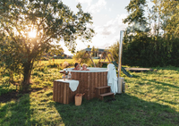Bain à remous nordique moderne en épicéa à chauffage extérieur, écologique, facile à installer, pour 6 personnes, spa extérieur – Offre spéciale