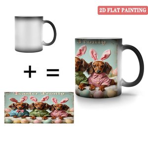 Thanksgiving Mug 11oz Frosted Black <b>Ceramic</b> Heat Sensitive Blank <b>Cup</b> - Product Image 4
