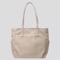 Sac fourre-tout de travail imperméable en tissu Oxford grande capacité avec poignée supérieure, décoration lettre, couleur unie, en polyester portable