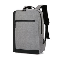 Mochila de negocios para hombre, bolso para portátil de gran capacidad, bolso escolar de viaje impermeable, tela Oxford, diseño sencillo, gris, negro, azul, burdeos