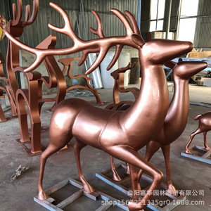 Sculpture décorative de cerf Sika simulé en bronze, ornement de jardin extérieur résistant aux intempéries, artisanat métallique autoportant - Product Image 4