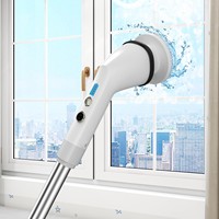 Nettoyeur de vitres électrique sans fil, brosse de nettoyage pour écrans, têtes de brosse remplaçables, 90 minutes d'autonomie, 3 tailles réglables, 2 vitesses