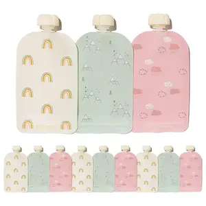 Custom Logo Printed Reusable Refillable PET Empty Squeeze Pouch for Baby Food for Milk and Jelly Industrial Use Plastic Bags