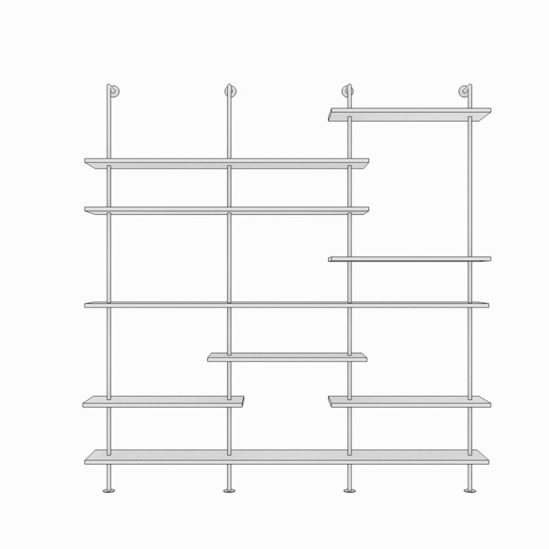 Tablero negro de una sola capa largo 180 profundo 25 alto 230cm