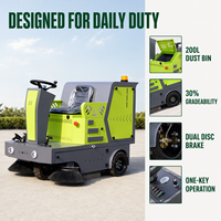 Balayeuse autoportée XY-A15, type ouvert, bac à poussière 200L, capacité de montée de 30%, frein à disque hydraulique, commande à une touche