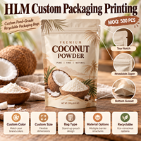 Sachet Doypack Personnalisé en Plastique Mat Refermable avec Fermeture Éclair, Qualité Alimentaire, pour Poudre de Lait de Coco