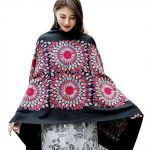 Tudung Musulmán de Alta Calidad, Chifón Sólido con Perlas y Diamantes Cuadrados, Bordado de Oriente Medio, Pañuelo Largo Transpirable para Verano - Product Image 1