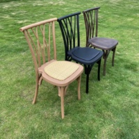 Chaise de salle à manger d'extérieur en résine, dossier croisé, design empilable, pour usage commercial, hôtels, mariages et événements