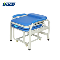 Chaise-lit d'accompagnement hospitalier pliable de qualité médicale pour patients en salle