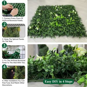 Pannello in Erba Sintetica di Bosso Artificiale Anti-UV, Tappeti Decorativi Verdi per Rivestimento Pareti Interni ed Esterni - Product Image 3