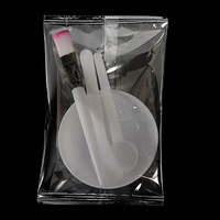 Bol en plastique souple pour masque en gel, avec bâtonnets applicateurs et spatule, pour outils de beauté