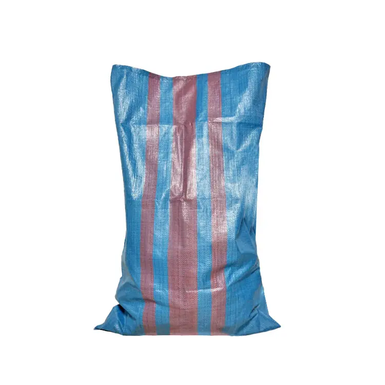 Sac PP bleu personnalisé bolsa rafia 50 kg 100 kilos sac en plastique tissé rose pour grain de maïs arroz avec ligne de fabrication vers la Pologne