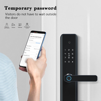 Cerradura Inteligente WiFi Tuya con Manija, Huella Dactilar, Contraseña, Tarjeta RFID, Control por Aplicación, Entrada sin Llave, Seguridad Electrónica