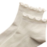 Chaussettes courtes en coton blanc tricotées, fines, à volants, respirantes et polyvalentes pour femme – Le best-seller parfait