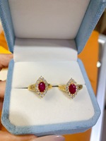 Cincin Perak Sterling 925 Mewah dengan Batu Ruby Myanmar Alami, Bersih, Merah Cerah, Laris untuk Grosir dan Pasokan Hadiah