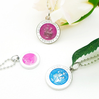 Colliers de mode religieux en émail catholique avec médailles de Saint Christophe, en solde, collier Saint Christophe