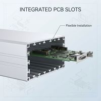 Boîtier d'instrumentation électronique en aluminium usiné CNC pour bureau, avec fentes internes pour circuits imprimés, dimensions et couleurs personnalisables OEM/ODM