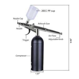 New Nail Painting Cake Air Brush Makeup Cordless Airbrush Compressor Kit <span class=keywords><strong>Tatoo</strong></span> Gun - Product Image 2