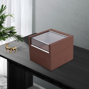 Boîte de présentation de montres en acrylique à couvercle rabattable, boîte d'emballage transparente, boîtes et étuis à montres en cuir PU - Product Image 2