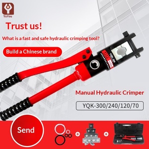 Alicates de crimpado hidráulicos manuales YQK-120 rápidos para electricistas, terminales de cobre rojo/negro - Product Image 5