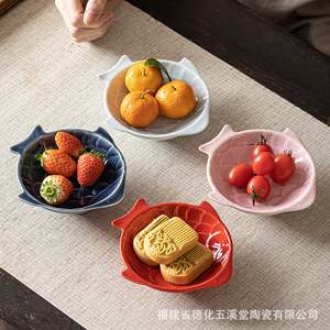 Plato de cerámica Fujian Wuxi Tang con patas altas, plato de porcelana para té, aperitivos y uso doméstico. - Product Image 4