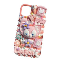 Funda para iPhone 17 Pro con Ranuras, Resina Epoxi, Pegamento de Mantequilla, Carcasa Rígida Acrílica DIY para Apple 15