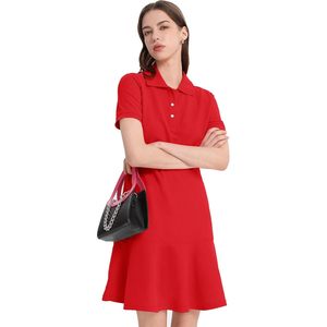 Vestido Polo FOXA para Mujer, Manga Corta, Dobladillo con Volantes, Piqué Rojo, Talla XS, Ropa Deportiva para Golf y Tenis de Verano - Product Image 6