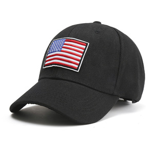 Topi Baseball 6 Panel Gaya Vintage Distressed Washed Cotton Sporty, Topi <span class=keywords><strong>Trucker</strong></span> Dad Hats, Topi Baseball Jaring Bendera Amerika yang Dapat Disesuaikan - Product Image 2