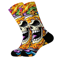 Chaussettes fantaisie d'Halloween d'hiver pour hommes, mi-mollet, décontractées, avec motif 3D intégral Crâne, Diable, Momie, Dessin animé, amusantes